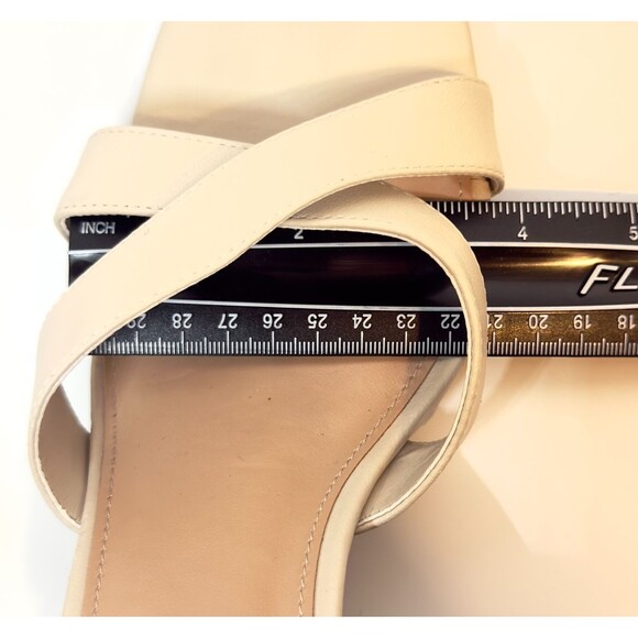 Steve Madden Renley Raffia Block Heel Ankle Strap Sandals Bone Size 11 Prom 3.5" - Picture 15 of 16